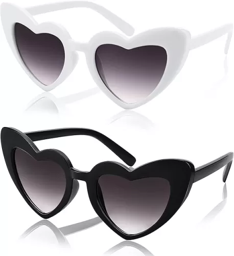 FEISEDY 2 Pack Vintage Kids Heart Sunglasses Girls Toddler De Sol Gafas Beach Party Holiday Sun Glasses Age 3-10 B2903