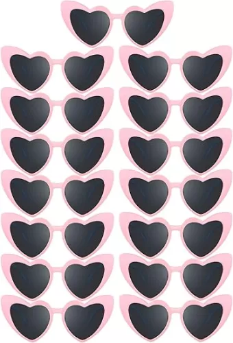 Flutesan 15 Pairs Heart Shaped Sunglasses Vintage Cat Eye Sunglasses for Bachelorette Party Supplies