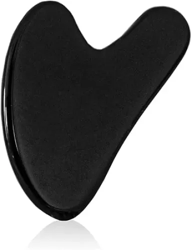 GEMSCITE | Gua Sha Stone | Face Manual Massage Tool Original | Black Obsidian | Scraping | Heart Shaped | for Body Skin Beauty Facial | Face Slimming - Wholesalegemshop