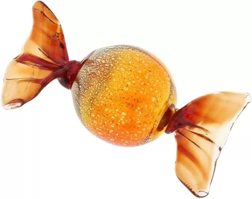 Glass Of Venice Murano Glass Candy - Red and Gold
