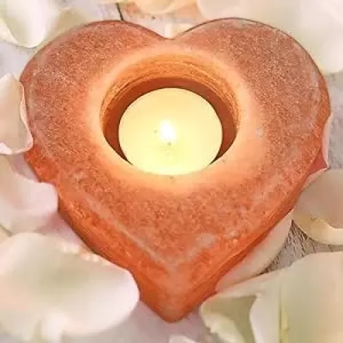 Himalayan Rock Heart Shaped Natural Candle Holder, Unique Gift Idea by Natureboost