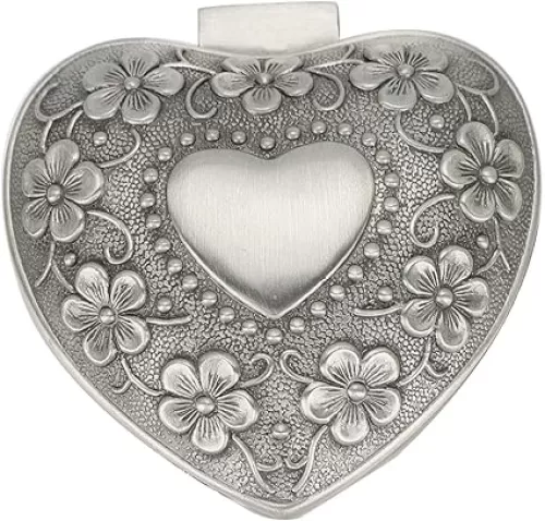 Jewelry Box Organizer Display Storage Case, Metal Jewelry Box Trinket Box - Vintage Alloy Heart-Shaped Jewelry Storage Display Box Holder Decoration Gift Box