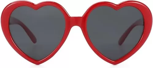 JOVAKIT Kids Polarized Heart Shaped Sunglasses for Girls Age 3-18, Fashion Lovely Rave Party Sun Glasses UV Protection