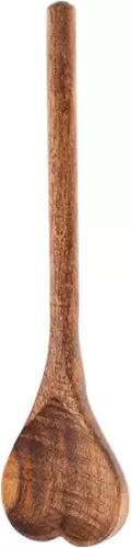 Kichvoe Heart Shape Wooden Spoons Easy to Clean Soup Spoon Reusable Salad Serving Utensil