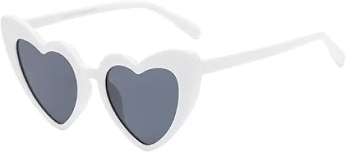 Kids Heart Shaped Sunglasses, Girls Stylish Frames with Tinted and Clear Lenses, UV 400 Protection Polycarbonate Lens