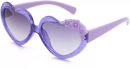 Kids Heart Sunglasses UV 400 Protection Heart Shaped Flower Glasses for Girls Boys Age 3-10 Eyewear Beach Holiday