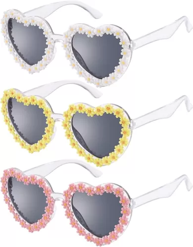 Kids Sunglasses for Girls and Boys Polarized Heart Shaped Sunglasses UV Protection Cute Flower Glasses