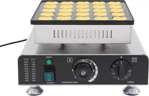 Liffshsy Mini Dutch Pancake BakerHeart Shape Poffertjes Machine 25PCs 900W Pancake Maker, Electric Commercial Nonstick Maker Waffle Machine Stainless Steel Dutch Poffertjes Grill For Home Snack Dessert