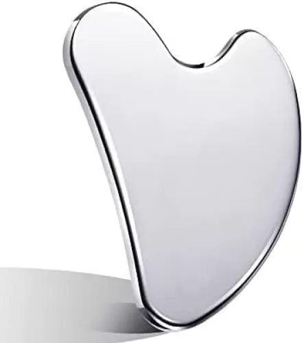 Livronic® Gua sha Tool for Face | Stainless Steel Gua Sha | Facial Tools Metal Gua Sha | Tighten Skin Care Tools | Beauty Tool for Body Eyes Neck Massager (Heart Shape), Silver