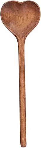 Love Heart Wooden Spoon - Small Soup & Espresso Spoon for Coffee, Tea, Jam & Desserts - Dishwasher Safe
