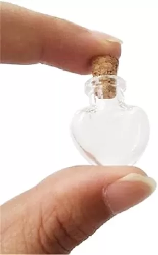 Love Hearts Shape Mini Cute Glass Bottles Pendants Small DIY Bottles with Cork Transparent Clear Jars Gifts Vial 10pcs (10, Heart)