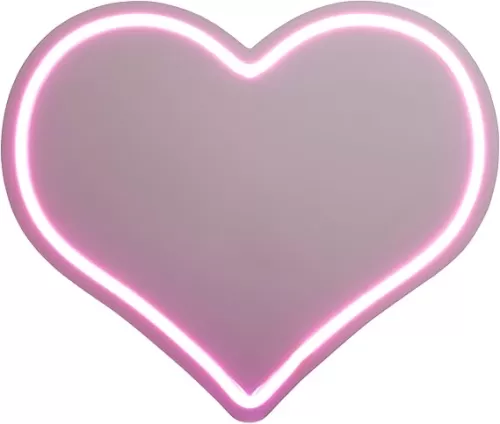 Melannco Heart Shaped Mirror with Neon LED Lights, 13x1.38x11 Inch