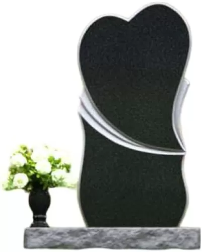 REMEMBRANCE HEADSTONES Modern Heart-Shaped Granite Headstone with Elegant Layered Design