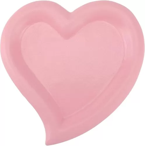 MY MIRONEY 4.13" x 3.78" Resin Jewelry Tray Heart Shape Decorative Plate Pink Trinket Dish Trays Key Ring Holder for Jewelry Wedding Engagement Photo Props Ornaments