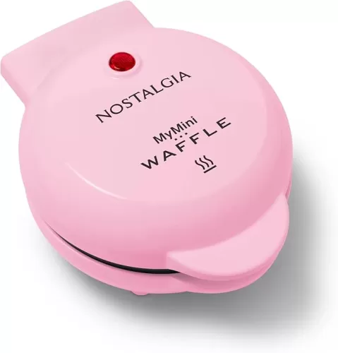 Nostalgia MyMini Heart Nonstick WaffleMaker (Pink) for MINIATURE 5" Heart-Shaped Waffles