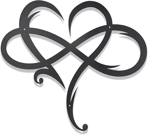 OYEFLY Infinity Heart Metal Wall Decor, Infinity Heart Wall Decor for Room Living, Wedding Decor (Black, style1 14.7 x 13.1in)