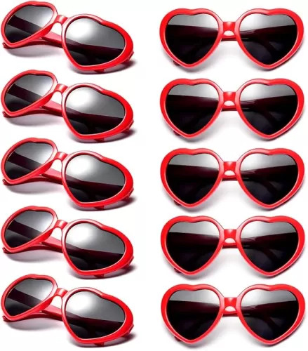 Pibupibu 10/20 Packs Wholesale Neon Colors Heart Retro Style Party Favors Sunglasses