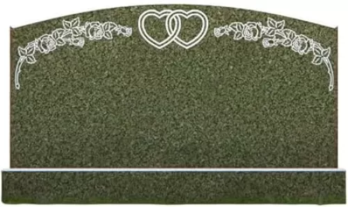 Romantic Companion Headstone with Intertwined Heart Design