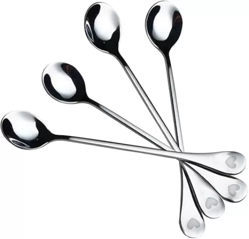Romantic Desserts Spoons, UTours Stainless Steel Love Heart Handle Spoon for Coffee, Desserts, Tea, Ice Cream, Sugar (4 Pcs)