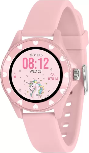 Series 34 Kids Girls Pink Smart Watch with Fitness Tracker, Heart Rate Monitor, IP68 Waterproof, Pedometer, Music Player, Sleep Screen, Alarm, for Android iOS