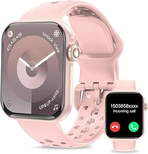 Smart Watches for Men Women 1.83" HD Display Activity Fitness Tracker Smartwatches for Android iOS Phones with Bluetooth Call/Heart Rate/Blood Pressure/Sleep Monitor/100+ Sport/IP67 Waterproof, Pink