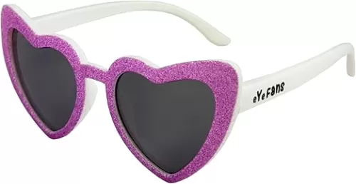 SUKIDA Heart Kids Sunglasses for Boys Girls Toddlers, Barbie Cute Summer Party, Bendable UV400 TPEE Frame BPA-free, Age 3-10