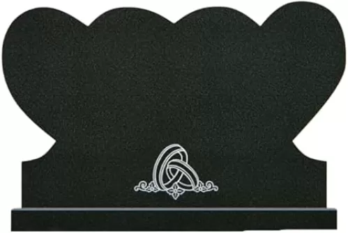 Triple Heart Headstone with Celtic Knot Engraving