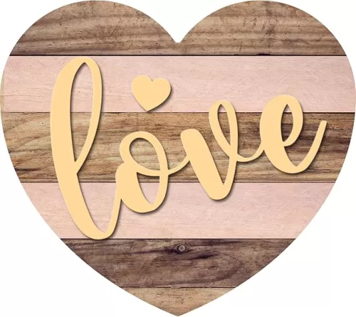 Valentines Heart Shaped Wall Decor Sign, Welcome Wooden Hanging Sign With Rope, Love Themed Wall Art Decorations for Home Bedroom, Valentine