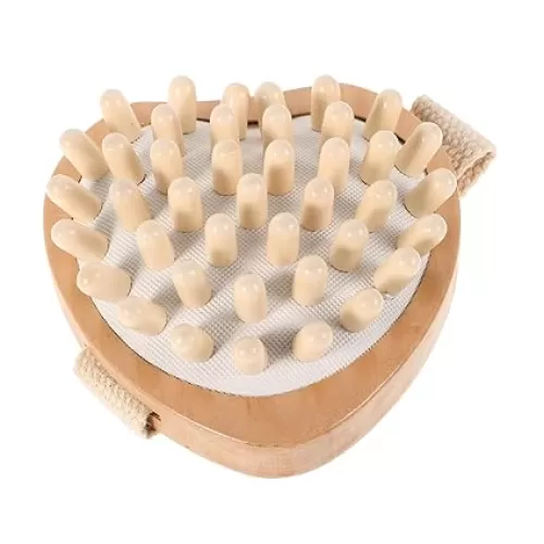 Wooden Neck Massager Portable Facial Neck Massage Tool Heart Shaped for Cervical Tension Relief