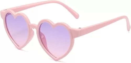 WZWLKJ Girls heart Shaped Sunglasses UV 400 Protection Kids Love Heart Sunglasses Outdoor Beach Holiday Age 3-10 Years