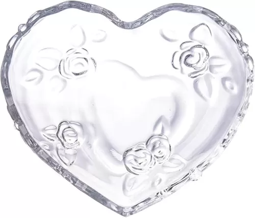 1 PCS Clear Glass Heart Shaped Serving Bowl Fruit Dish Bowl Container Tableware Great for Kitchen Restaurant Cafe Shop Appetizer Dessert Salad Snack Ice Cream