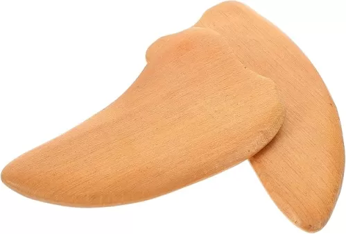 2pcs Heart Shaped Wooden Wood Massage Tool for Facial Relaxation Artisanal Craftsmanship with Skin Friendly Edges for Easy Cleaning and Replacement