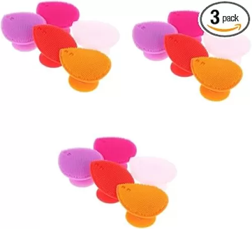 3sets 5pcs Brush Heart Shaped Silicone Shampoo Face Ergonomic Design for Gentle Massage Easy to Use and Store 5pcs*3