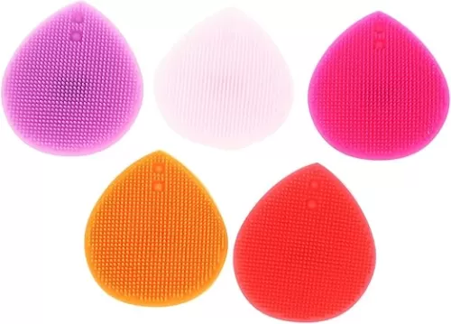 5pcs Double Sided Heart Shape Silicone Shampoo Brush Hair Cleaning Tool for Gentle Scalp Massage and Exfoliation for Hair Care