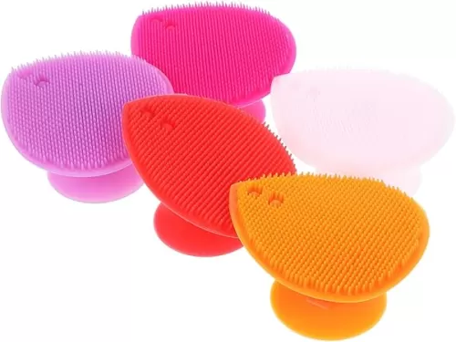 5Pcs Heart Shaped Silicone Bath Brush Manual Scalp Massage Facial Cleaning Scrubber for Gentle Exfoliator Ergonomic Design Multi Functional for Body and Hair Care