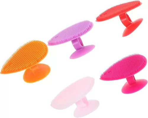 5Pcs Heart Shaped Silicone Bath Brush Versatile Massage Tool for Hair and Scalp Care Durable Easy to Store for Bathing and Shampooing
