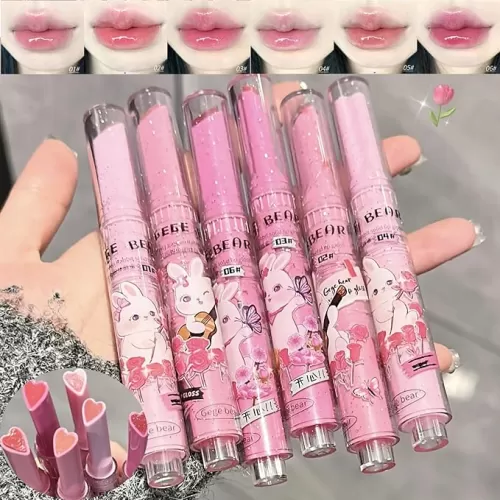 6 Colors Crystal Jelly Lipstick Set, Tinted Heart Shape Lip Balm, Mirror Moisturizing Lip Gloss, Waterproof Long-lasting Nourishing Lip Care Lip Tint Makeup