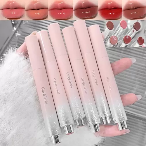 6 Colors Jelly Lipstick, Tinted Lip Gloss Lip Stain, Mirror Hydrating Jelly Love Lipstick, Long Lasting Moisturizing Tinted Lip Balm, Non-sticky, red