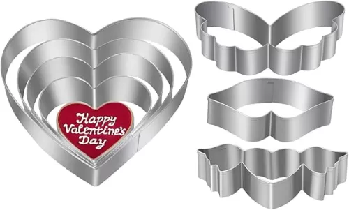 8PCS Heart Shaped Cookie Cutter Set Valentines Cookie Mold Variety Pack