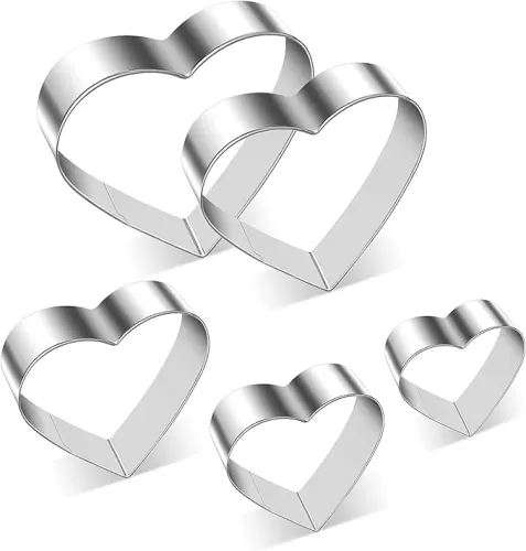 ALLTOP Heart-Shaped Biscuit Cutter Set - 5 Size Cookie Cutter for Valentine's Day Baking, Dessert Decoration& More
