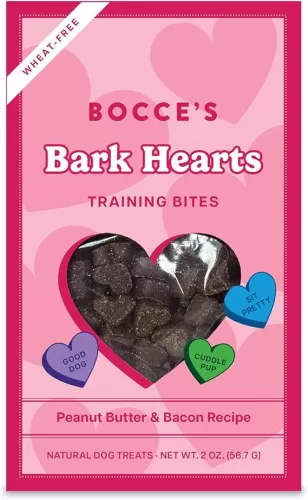 Bocce's Bakery Bark Hearts Training Bites Dog Treats, 2 oz