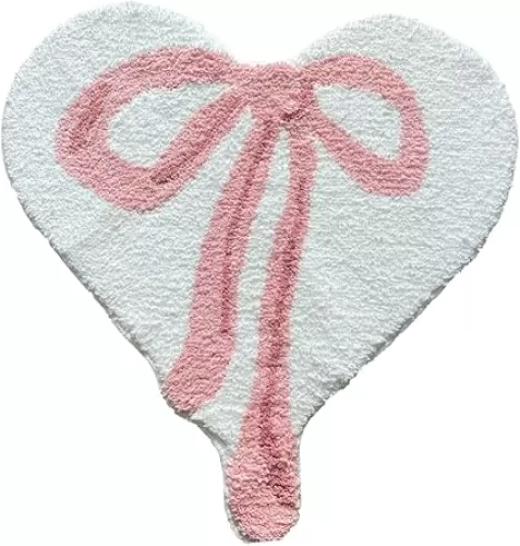 Bow Heart Rug - Handmade Premium - 28in (70cm) - Uno Reverse Bathmat