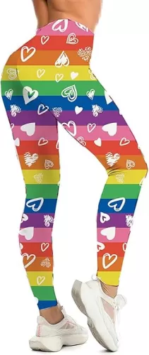 Color Pride Leggings for Women Support LGBT Pants Soft Rainbow Printed Stretchy Pants Funny Love Graphic Legging
