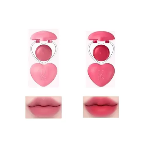 Dau Dau 2PCS Velvet Matte Lip Mousse, Creamy Texture, Lip Glaze, Smudge-proof, Transfer-resistant, Long-lasting Waterproof, Heart-shaped Lipstick
