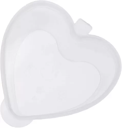 Didiseaon 100Pcs Heart Shaped Condiment Container Clear Plastic Seasoning Containers Small Boxes with Lid Bowl for Home Kitchen Takeout Use 50ml