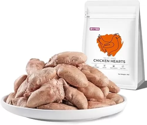 Freeze Dried Treats for Dogs Cats, High Protein Raw Dog Food Topper, Single Fresh Ingredient Treats, Rawhide Free (7 OZ, Chicken Hearts)