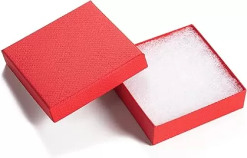 GEFTOL Jewelry Gift Boxes 40 Pack 3.5x3.5x1 Inch Cardboard Jewelry Boxes, Small Gift Boxes for Jewelry Earrings Necklaces Handmade Bangles Bracelets(Red)