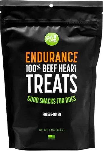 Get Joy Freeze Dried Superfood 100% Beef Heart Dog Treats, 4 Ounce Bag (Pack of 3), Single Ingredient Organ Meat, High Protein, Heart Health, Energy, Grain Free, Gluten Free, Made in USA