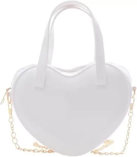 Girls Novelty Mini Heart-Shaped Purse Chain Purse Shoulder Crossbody Bags Tote Handbag Travel Wallet Bag for Women Girl Gift