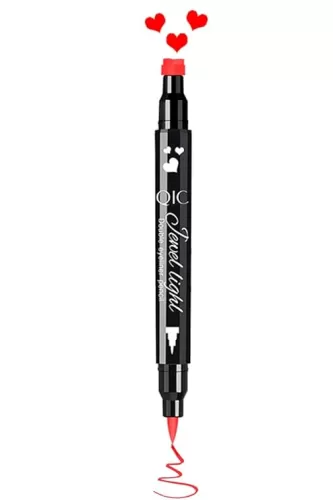 Go Ho Red Liquid Eyeliner Stamp, Heart Stamp Eyeliner Red Makeup, Harley Costume Makeup, Double-Seal Waterproof Eyeliner Pen, Long-lasting Smudge-proof Eye Liner Makeup Tools, 1 PC